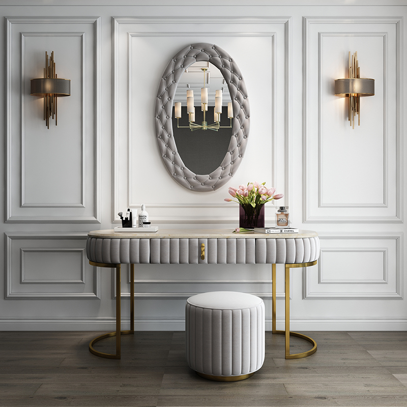 Post-modern light luxury dressing table bedroom net red ins style simple beauty European small luxury marble cloth dressing table
