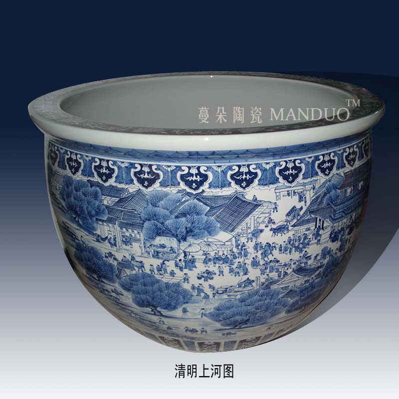 Jingdezhen hand - made eighty - seven as han xizai evening banquet qingming scroll king porcelain crock