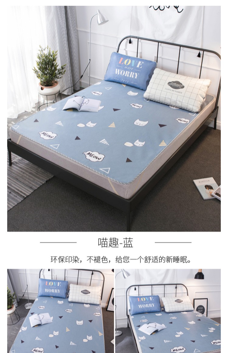 Mùa hè lụa băng ba mảnh ghế máy lạnh 1.8m mat mềm 1,2 1,5 m giường ký túc xá thảm rửa mùa hè - Thảm mùa hè chiếu làm mát
