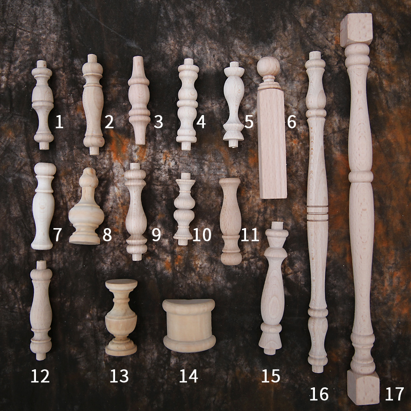 Small gourd Solid wood railing Car wood small fence Wine cabinet fence Covered bridge Decorative accessories Roman round cabinet small column