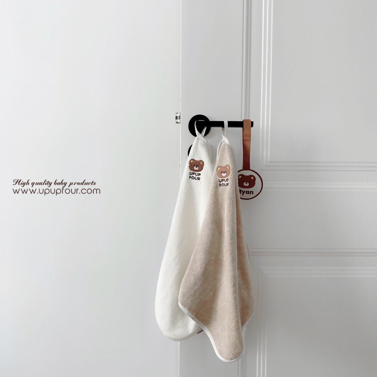 UpupFour Original Bear Embroidered Baby Handpas Newborn Handpas Towels Towels