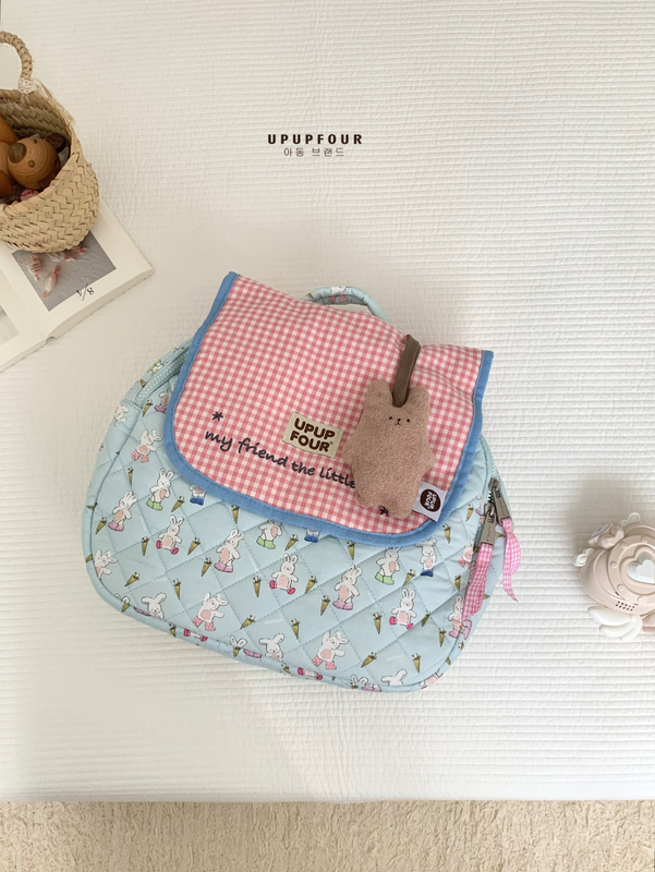 Upupfour「Sakura Bunny」Mummy Bag Korean Designer Original Cartoon Large Capacity Quilted Mummy Bag Upupfour「Sakura Bunny」Mummy Bag Korean Designer Original Cartoon Large Capacity Quilted Mummy Bag