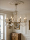 French chandelier living room dining room lamp simple American retro mid-century style crystal lamp light luxury pearl master bedroom lamp