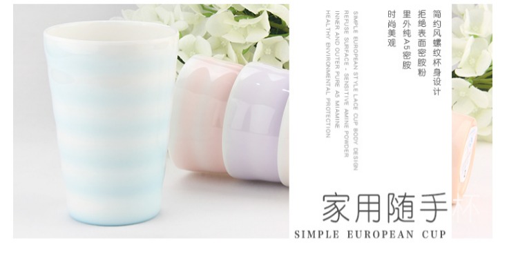 Cốc nhựa sáng tạo chủ đề cốc cốc tay nữ đơn giản hộ gia đình uống cốc melamine uống cốc đánh chén cốc bình giữ nhiệt cute