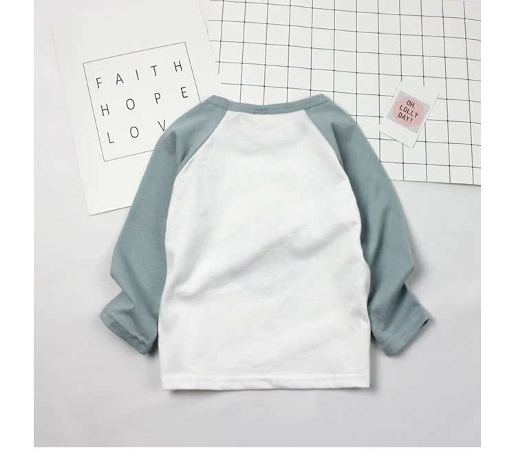 Áo thun cotton dài tay cho bé trai Áo phông trẻ em có nụ cười trẻ em t 桖 áo cotton bé gái nhỏ nam thời trang bé trai