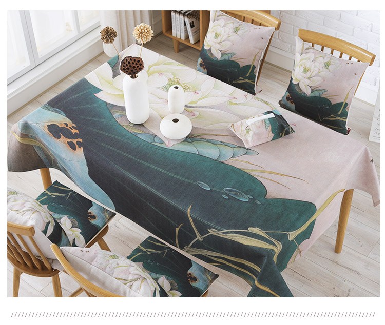 Tình yêu Ruyi hiện đại Của Trung Quốc mực sơn vải cotton linen bảng vải phòng khách nhà hình chữ nhật bàn cà phê khăn trải bàn khăn trải bàn khăn bàn hội nghị