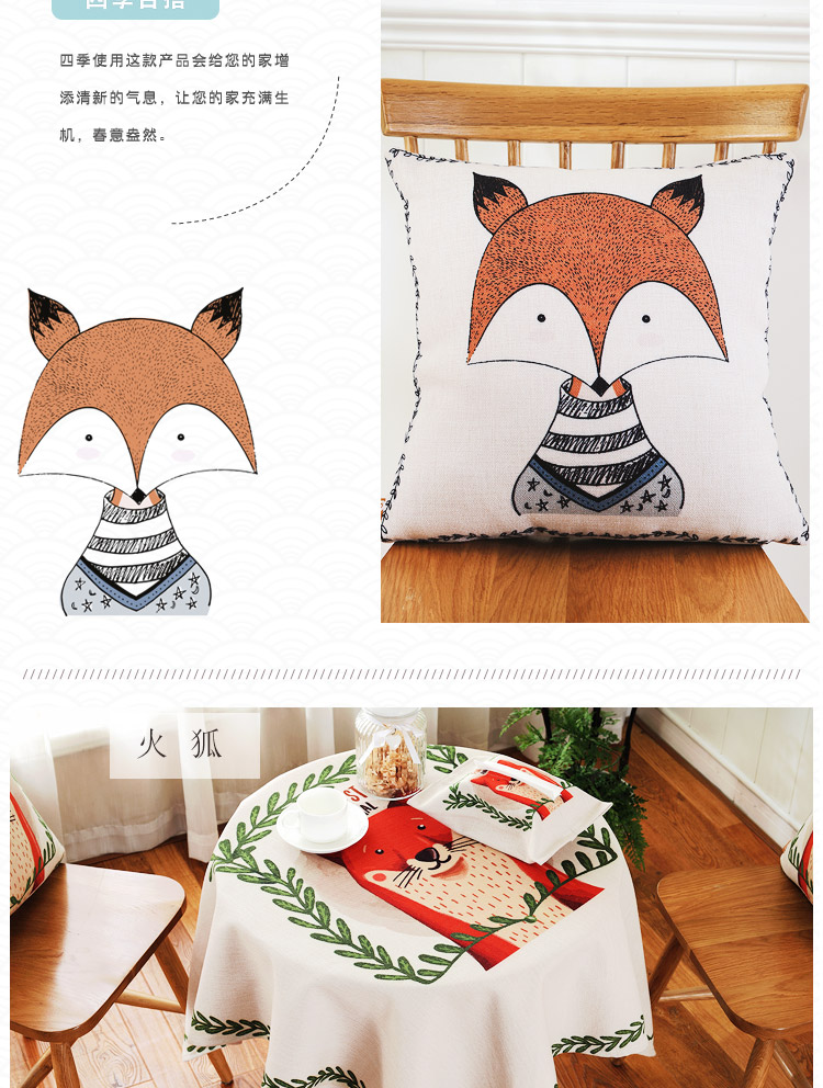 Cotton linen khăn trải bàn nghệ thuật phim hoạt hình nhỏ khăn trải bàn nhà vuông bàn cà phê vải khăn trải bàn nhỏ vòng bảng vải