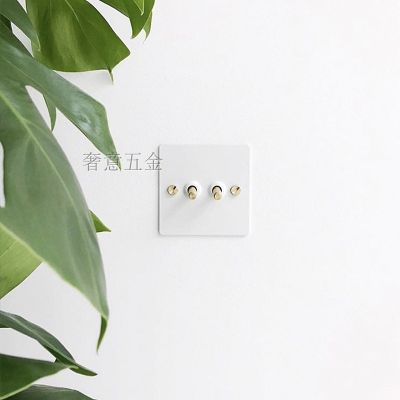 Retro Brass Dial SWITCH WHITE SWITCH HOTEL FOLK JUKU 86 TYPE SWITCH SOCKET GOLDEN BRASS SWITCH INSERT