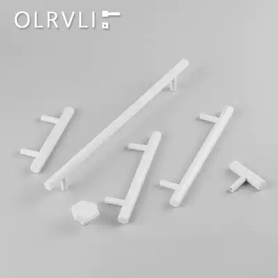 Italian white copper handle modern simple overall cabinet door wardrobe six-sided long handle Nordic refrigerator door handle