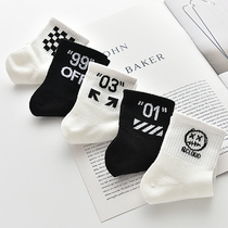 2022 Tide Cards Children Socks Pure Cotton Spring Summer Style Baby Cotton Socks Shorts Student Socks Anti Cocks 2-5-9-15 Years Old