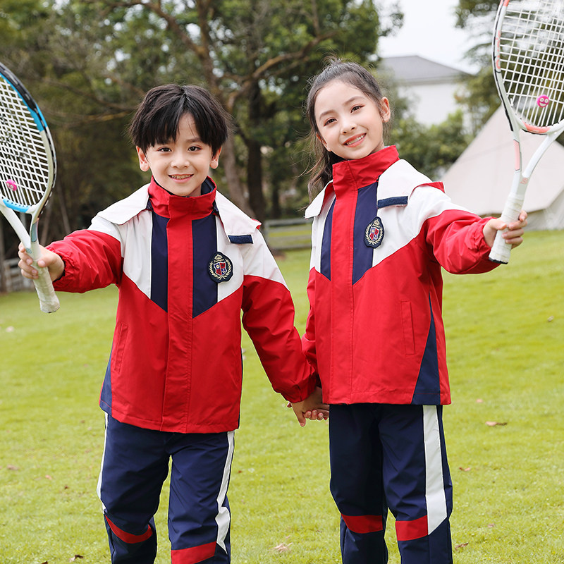 Primary school children's school uniform suit autumn and winter submachine clothing plus suede thickened children's class clothes warm with three sets of kindergarten garden clothes