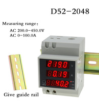 D52-2048 Rail-type multi-function AC current voltage power factor digital display LED three-display table 1