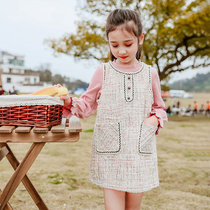 Girls spring dress new small fragrant style dress set 2020 Spring and Autumn Korean version of the childrens foreign style princess dress