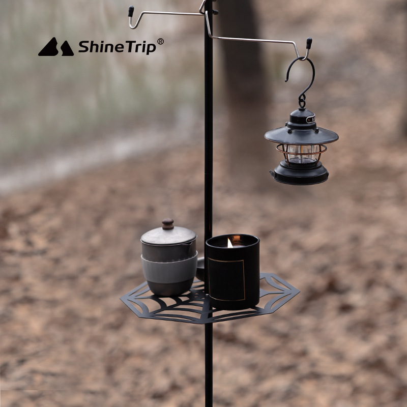 Black Camper Lightpole Japanese Tactical Table Panel Hanging Campaign Bracket Outdoor Aluminum Alloy Light Shelf