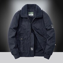 Winter Clothing Jacket Male Korean Version Casual Plus Suede Thickened middle aged pure cotton Upper clothes Dad Dress Winter Menswear Jacket