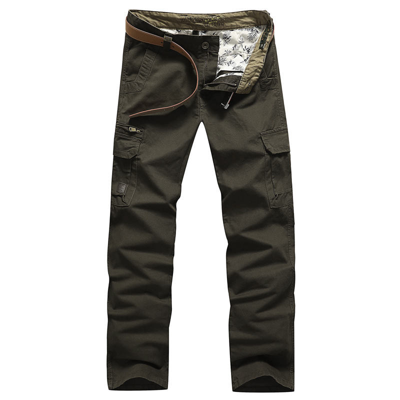 2018 new men's casual trousers wear multi - pocket pure cotton men pants large size army trousers