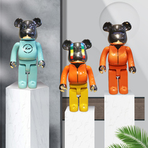 Net red building block bear Funny home violent bear big ornaments Living room light luxury cartoon sculpture Store decoration doll