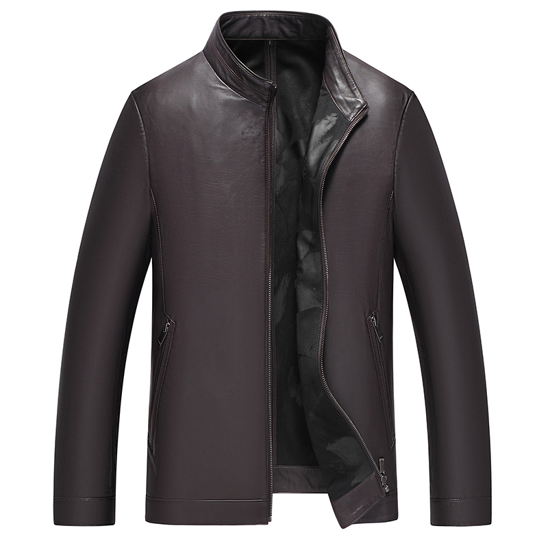 Snow leopard genuine leather leather clothing male calf leather 2020 autumn new stand-up collar short covered leather jacket jacket