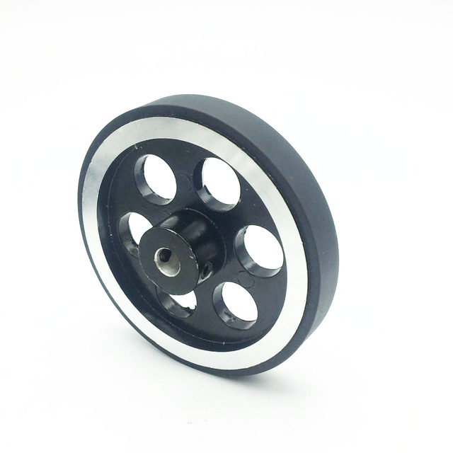 Encoder Meter Wheel Aperture 6mm, Black Rubber-Coated Encoder Synchronous Wheel Circumference 200mm. Perimeter 300mm
