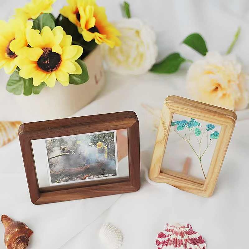 Modern Solid Wood Rounded Corner Mortise and Tenon 4inch Simple Photo Frame for Id Photos 3inch Mini Square Small Photo Frame