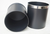  Round black trash can Hotel stainless steel KTV room bucket room trash can hotel bathroom