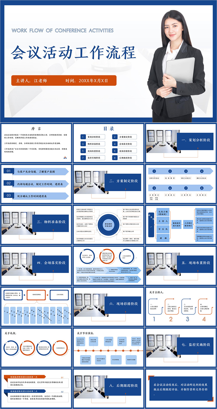 图片[4]-会议活动工作流程PPT模板合集，含方案 安排 礼仪 会场 服务准备等内容-91智库网