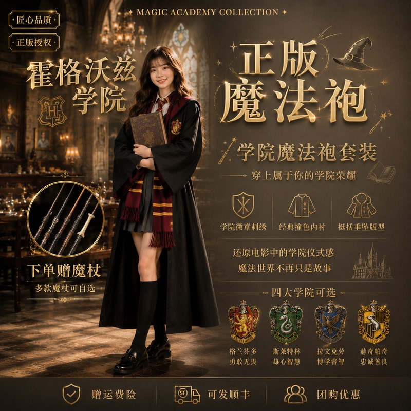 Harry Potter Academy Robe Hermione Children's Universal Studios Same Style Magic Robe Wizard Robe Cosplay Costume