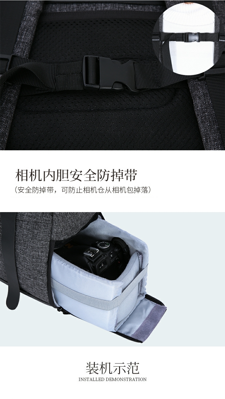 Túi đựng máy ảnh Canon Nikon túi đeo vai máy ảnh ba lô SLR đa chức năng chống nước dung lượng lớn nam và nữ xách tay giản dị - Phụ kiện máy ảnh kỹ thuật số túi đựng máy ảnh film