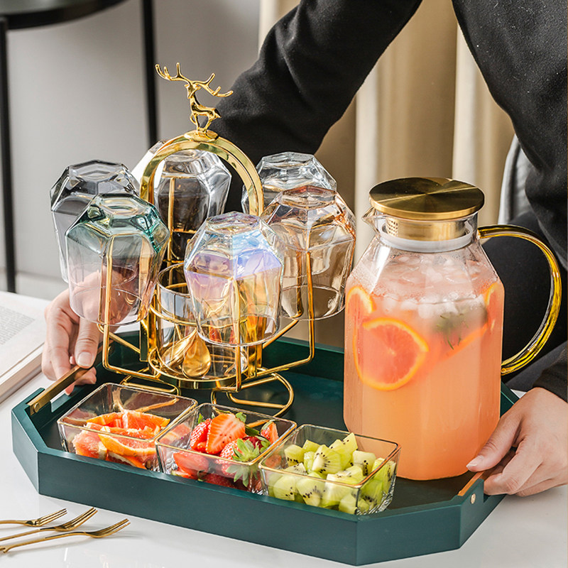 Lapunes light luxury glass tea cup kettle Cup Cup set home living room drinking water cup water cup tea set