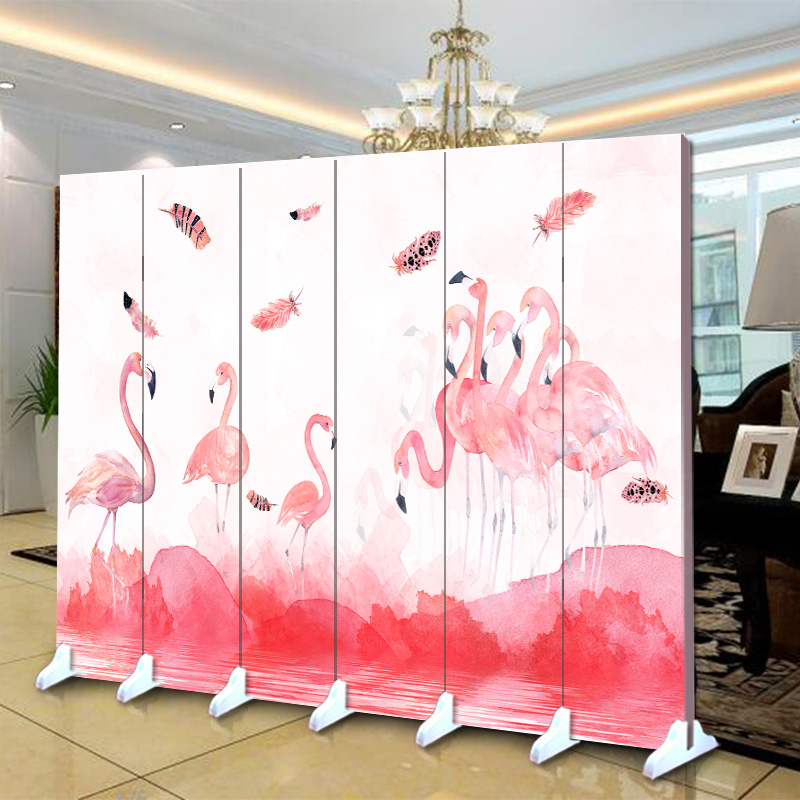 Đơn giản 3d Flamingo Nền tươi Tường gấp màn hình Phân vùng Thời trang Phòng khách Lối vào Beauty Office Hotel - Màn hình / Cửa sổ vách trang trí cầu thang
