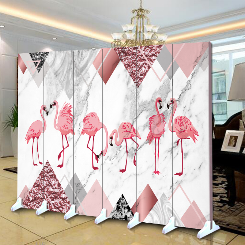 Đơn giản 3d Flamingo Nền tươi Tường gấp màn hình Phân vùng Thời trang Phòng khách Lối vào Beauty Office Hotel - Màn hình / Cửa sổ vách trang trí cầu thang