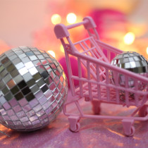 ins decorative mirror laser ball reflective ball Korean wind chic girl heart glass ball photo props ornaments