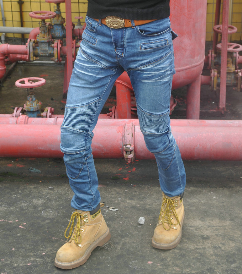2018 bốn mùa K thương hiệu quần xe máy chống rạn nứt quần jeans kích thước lớn đi xe máy off-road quần nam - Xe máy Rider thiết bị găng tay da đi xe máy