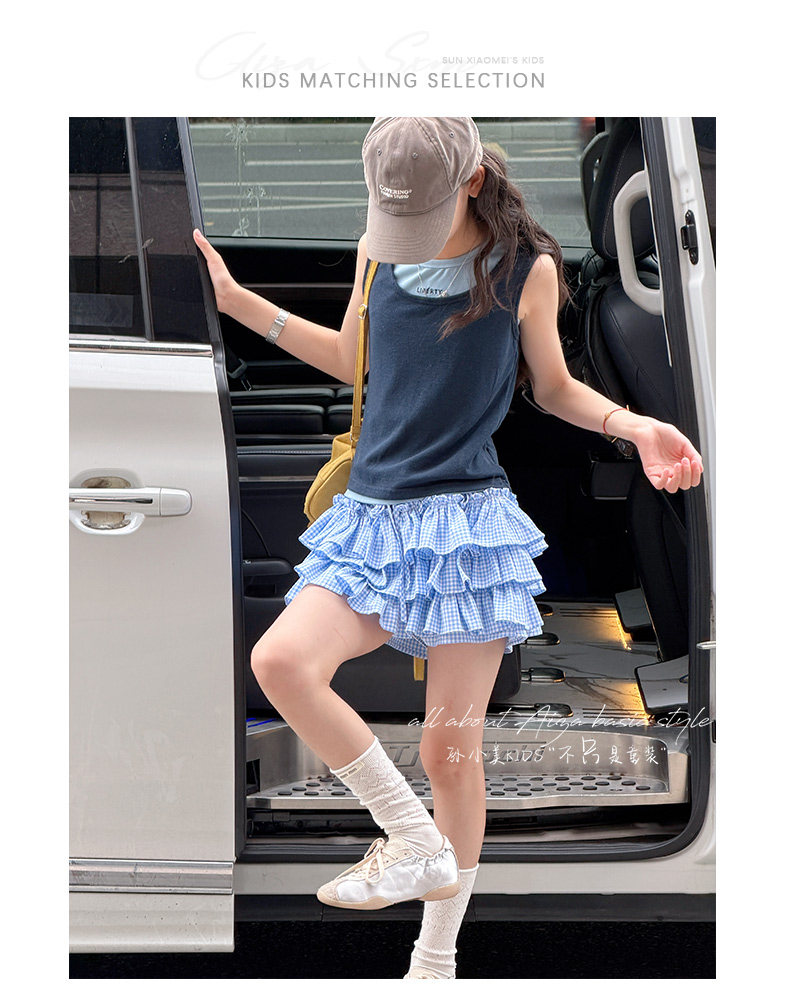 孙小美运动风叠穿女童无袖上衣套装2026夏装新款儿童背心两件套薄 — 29