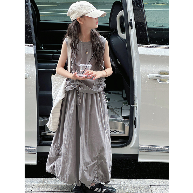 Sun Xiaomei Kids Sweet and Cool Girls' Suit Dress 2026 New Summer Children's Workwear Two-Piece Set Vest Dress