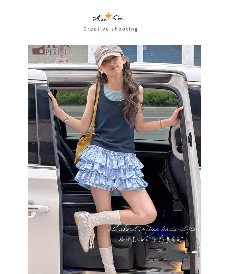 孙小美运动风叠穿女童无袖上衣套装2026夏装新款儿童背心两件套薄 — 31