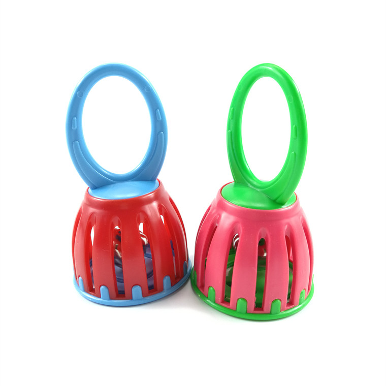 Children's plastic cage tambourine kindergarten early teaching teaching aids baby lantern hand rattle Orff percussion instrument toys