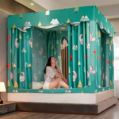 Dustproof, thickened, full shading double household bed, anti-fall, three-door zipper, windshield curtain, one-piece 1 2