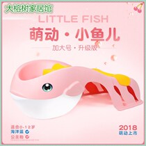 Kid washing your head bed can lie baby wash hair stool Home Cartoon small fish adjustable child wash head lying chair