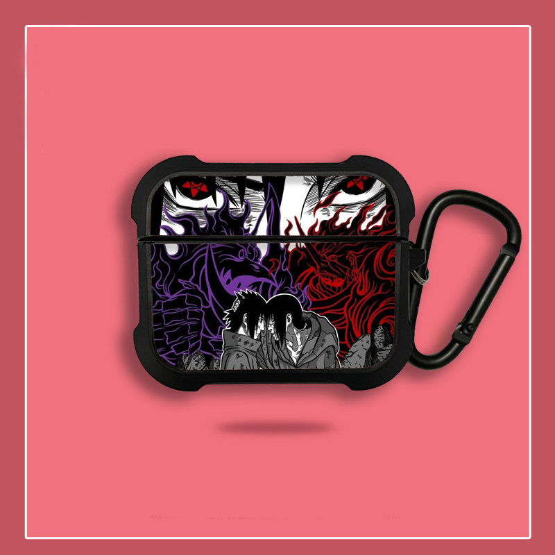Naruto Sasuke Itachi Anime Protective Case Suitable for AirPods Pro Protective Cover Apple 1/2/3/4/5 Generation Headphones AirPods 3 Bluetooth Headphones Wireless Silicone Anti-Fall iPhone