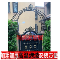 Wrought iron arch flower frame door stack top villa arch shelf iron courtyard door post arch flower frame custom door head