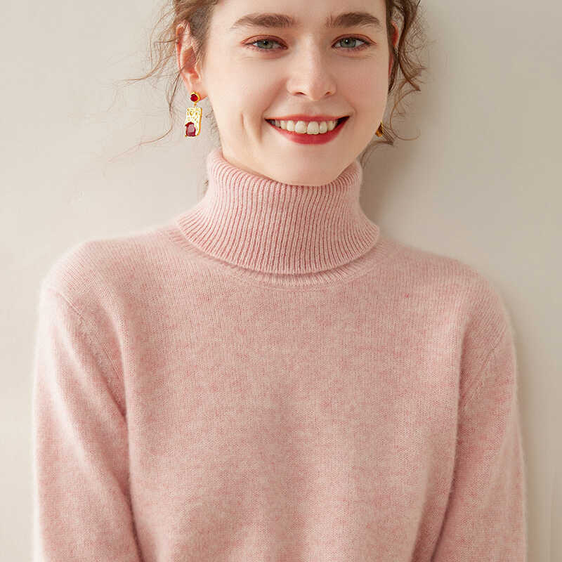 Autumn and Winter Turtleneck Cashmere Sweater for Women, Thickeneded Pure Color Cashmere Sweater with Pullover, Loose and Versatile Bottoming Shirt Autumn and Winter Turtleneck Cashmere Sweater for Women, Thickeneded Pure Color Cashmere Sweater with Pullover, Loose and Versatile Bottoming Shirt