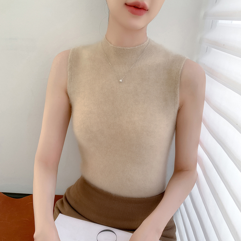 Ready-To-Wear Cashmere Sweater for Women, Half-Turtleneck Vest, Loose-Fitting, Slimming, Versatile, Sleeveless Sweater Ready-To-Wear Cashmere Sweater for Women, Half-Turtleneck Vest, Loose-Fitting, Slimming, Versatile, Sleeveless Sweater