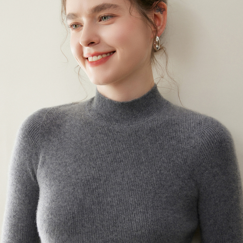 100% Pure Cashmere Sweater for Women, Half-Turtleneck, Autumn and Winter Pullover, Slim-Fit Knitwear, Seamless Long-Sleeve Fitted Base Sweater 100% Pure Cashmere Sweater for Women, Half-Turtleneck, Autumn and Winter Pullover, Slim-Fit Knitwear, Seamless Long-Sleeve Fitted Base Sweater