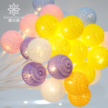 Bouquet candy ball light shaking sound with the same net red cotton thread ball light decorative light Floral art with flower packaging materials