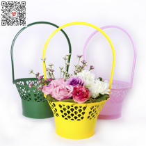 Flower basket bouquet packaging flower packaging floral display portable flower flower fruit basket plastic flower basket