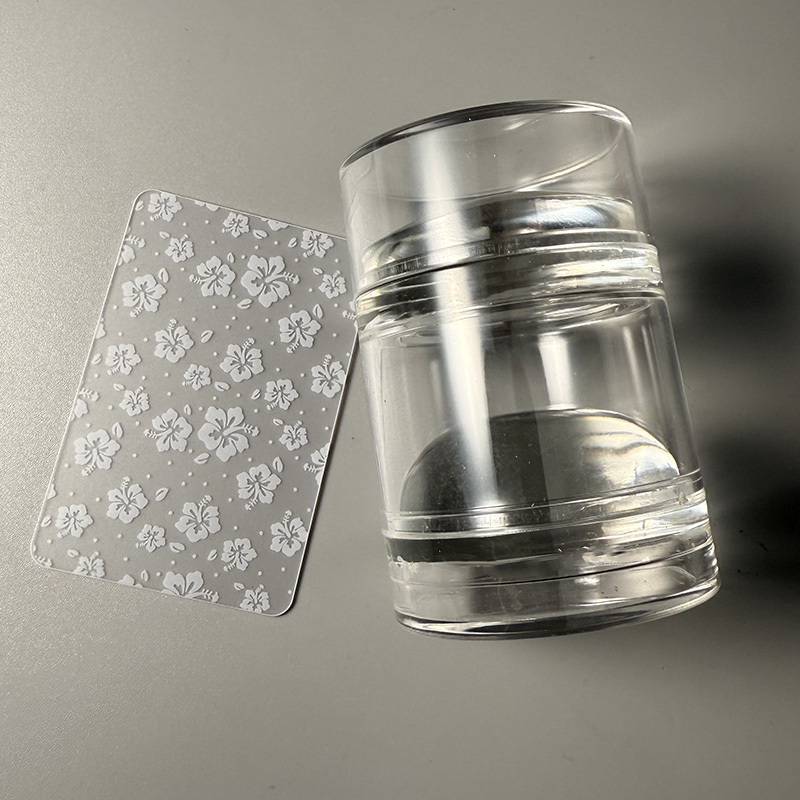 Silicone Stamp for Transferring Patterns on Steel Plates, Transparent Rod, Large Stamp