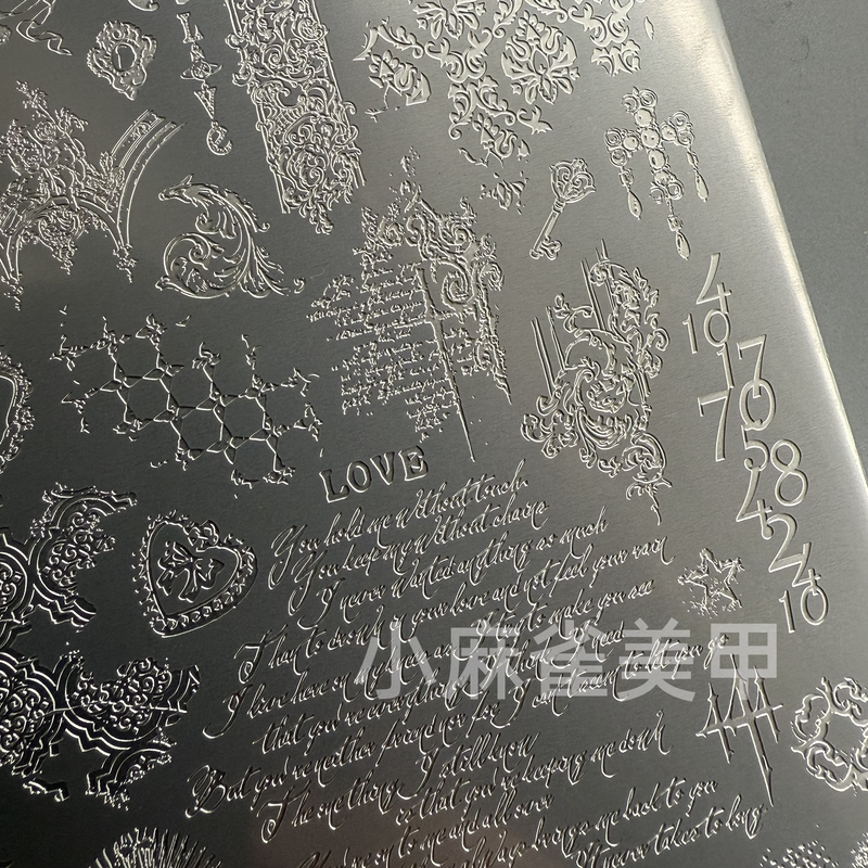 Nail Art Tools English Letter Transfer Steel Plate Number Template Tool Printing Plate Fine Patterns