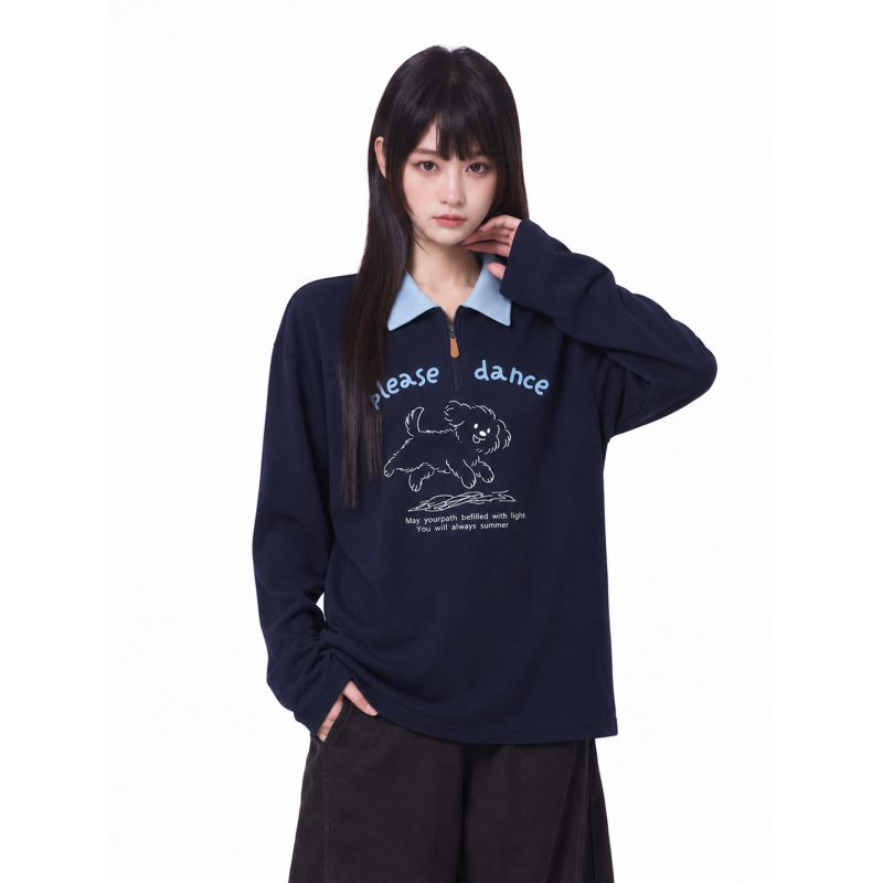 Plus Size Women's American-Style Cartoon Print Long-Sleeve T-Shirt for Women, Autumn, Loose Fit, Slimming Polo Shirt Top for Fat Women Plus Size Women's American-Style Cartoon Print Long-Sleeve T-Shirt for Women, Autumn, Loose Fit, Slimming Polo Shirt Top for Fat Women