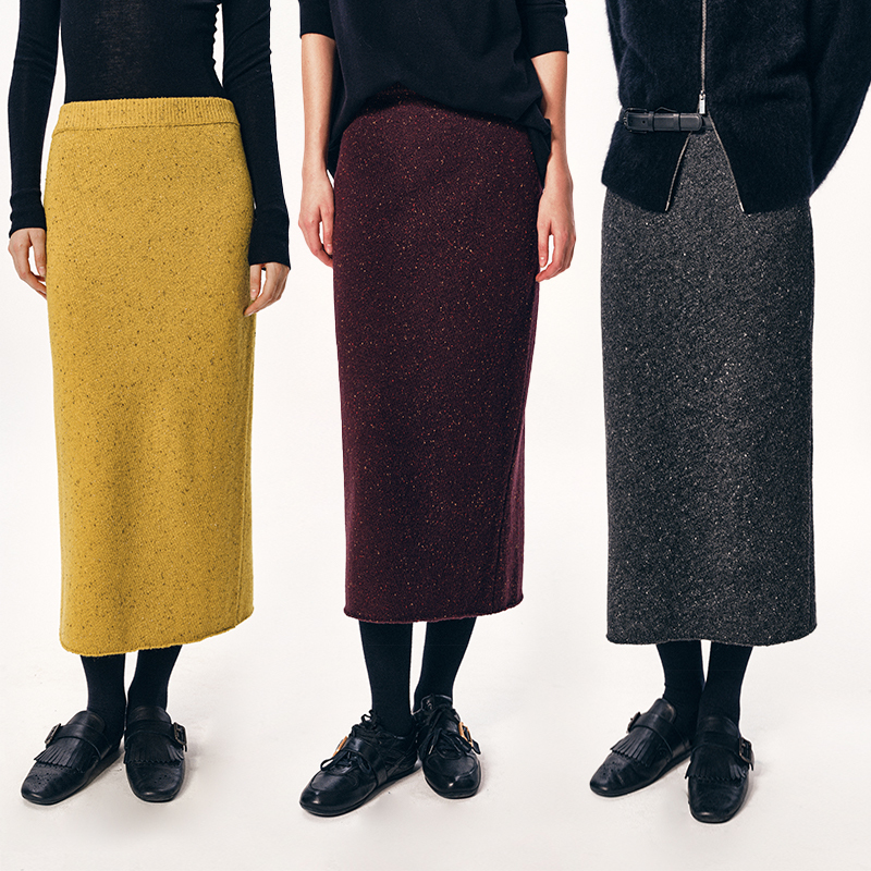 Yasako/ "Travel Notes": Lazy, Woolly, Warm, Romantic, Versatile French-Style Knitted Skirt Yasako/ "Travel Notes": Lazy, Woolly, Warm, Romantic, Versatile French-Style Knitted Skirt
